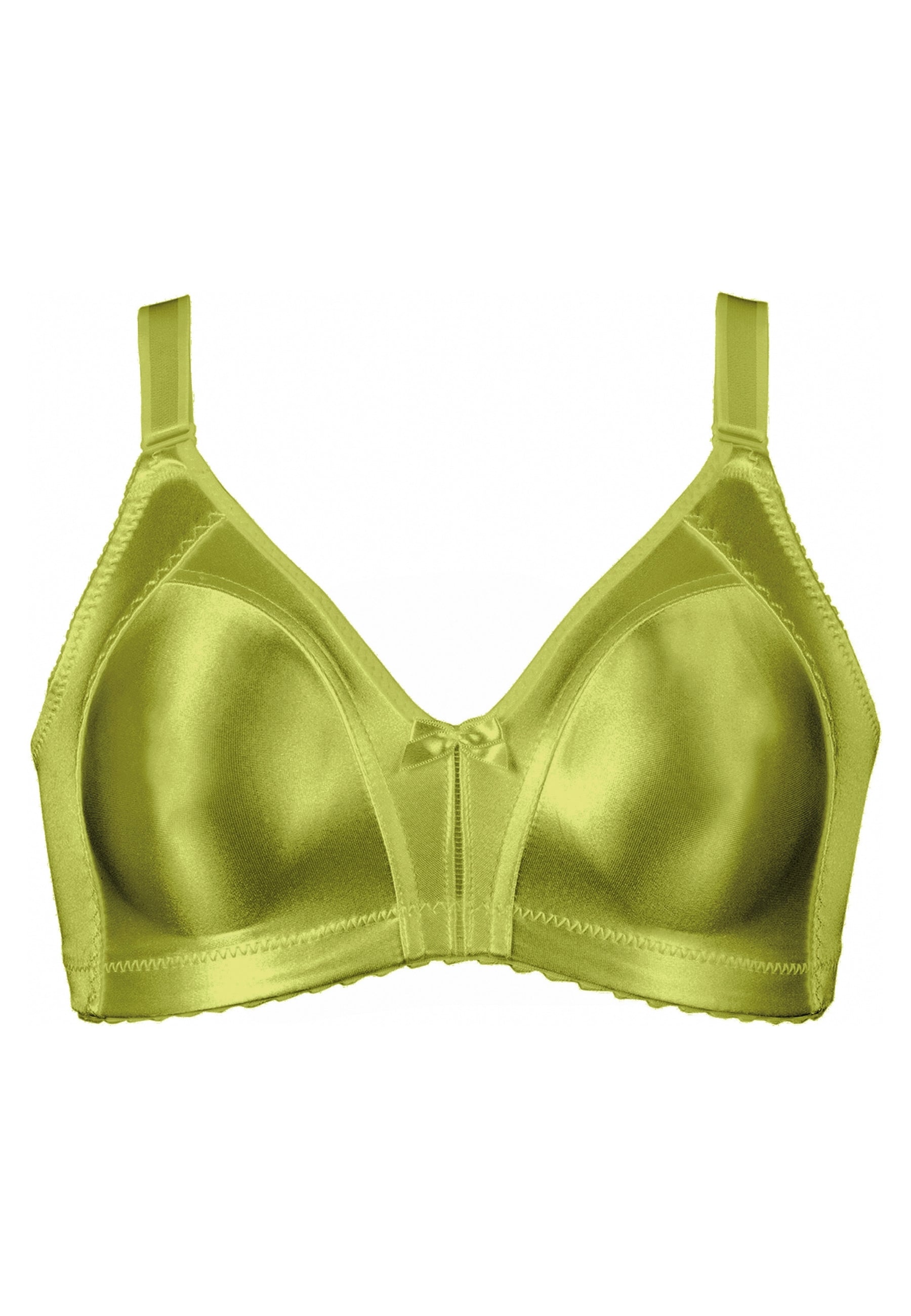 Voorzijde productafbeelding minimizer bh met glanzend effect in de kleur moss van het merk Naturana