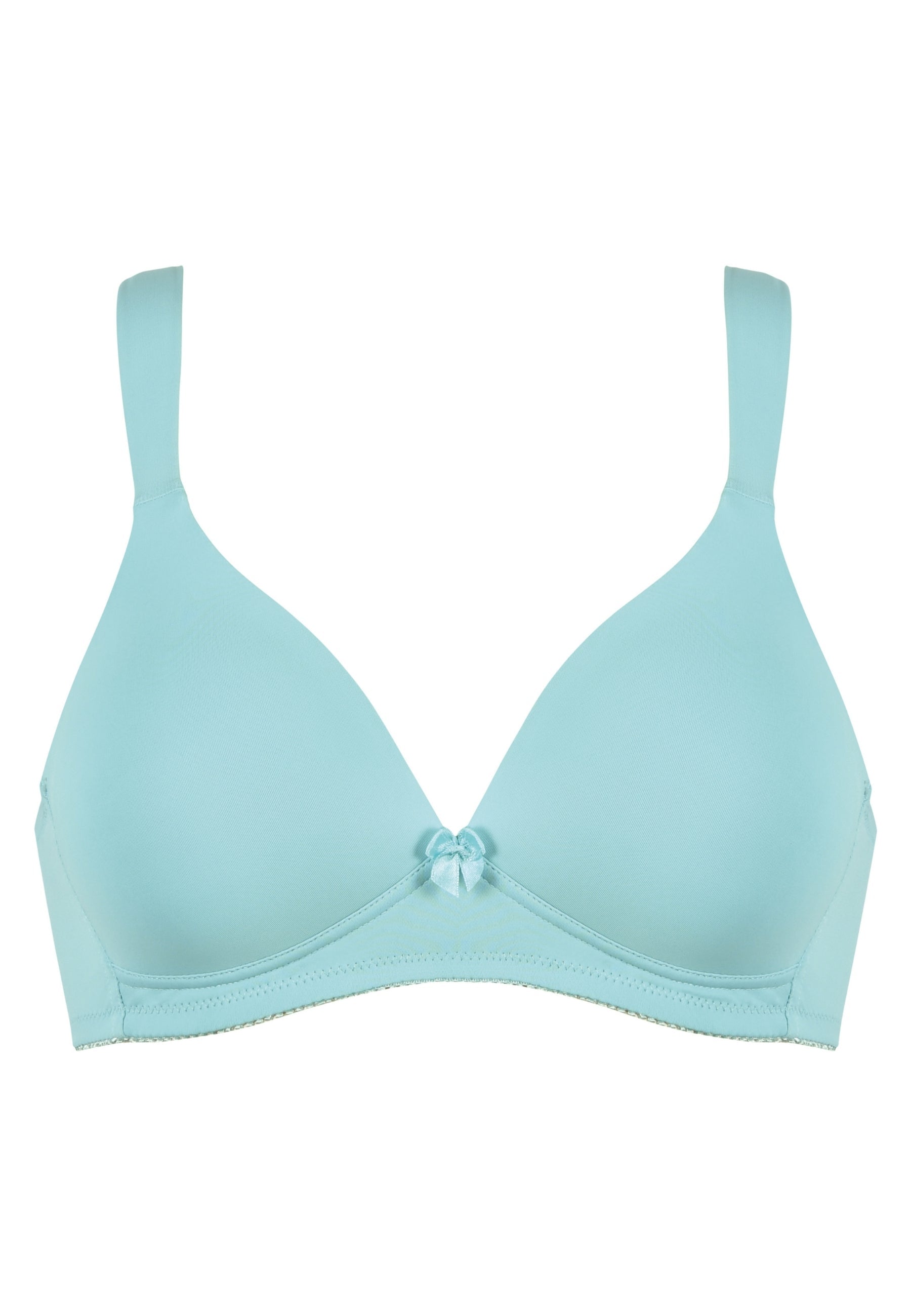 Voorzijde productafbeelding soft bh met brede bandjes in de kleur aquamarine van het merk Naturana