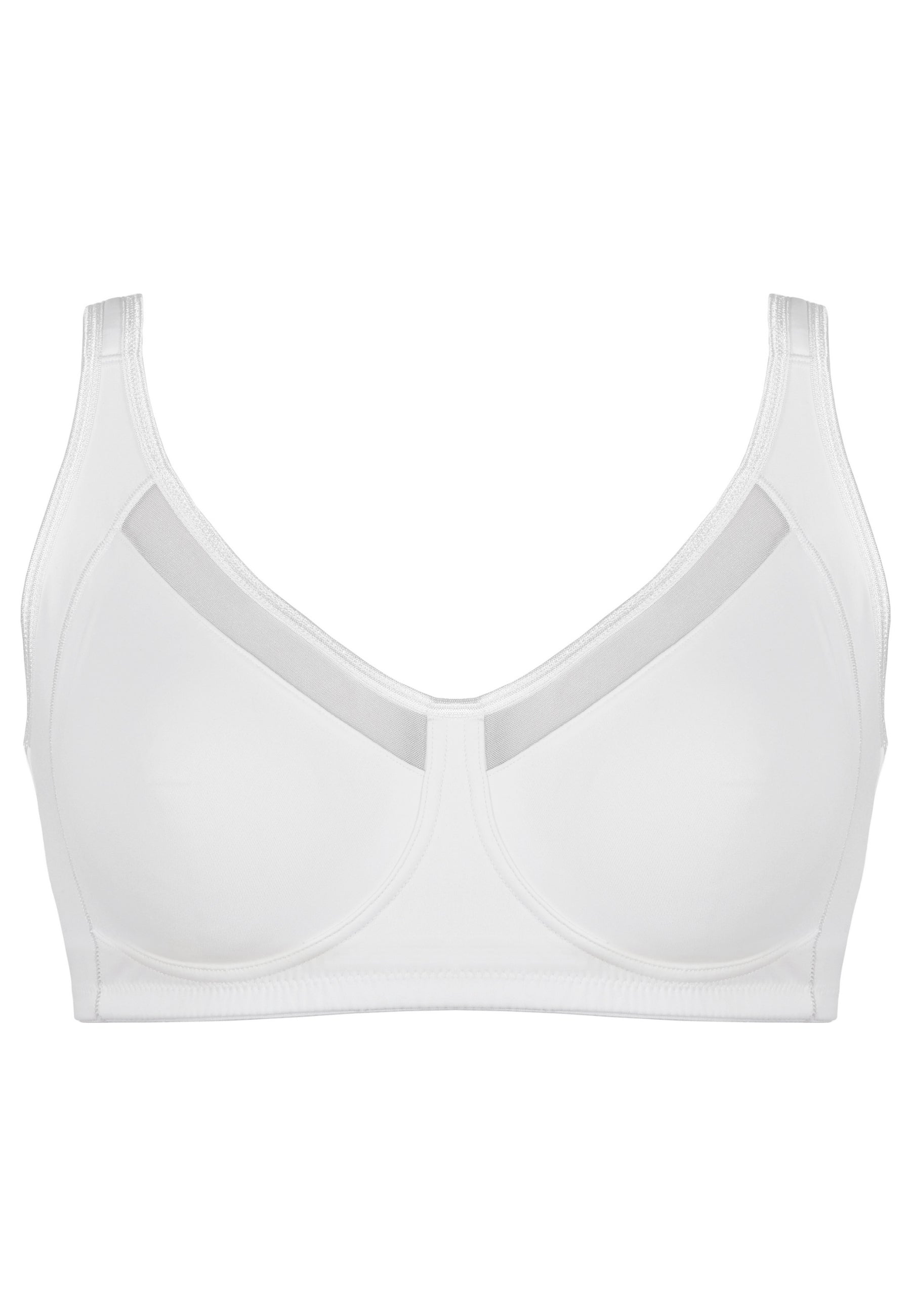 Voorzijde productafbeelding soft bh met meshrand in de kleur wit van het merk Naturana