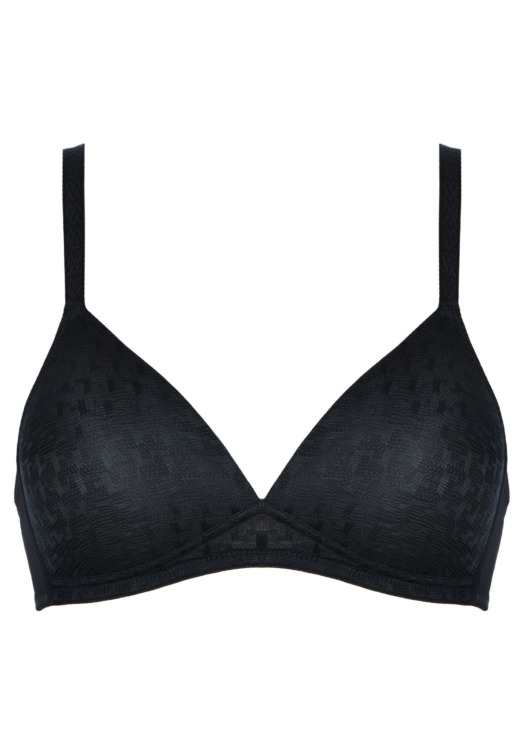 Voorzijde soft bh met pied de poule patroon in de kleur zwart van het merk Naturana