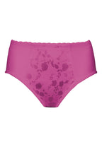 Voorzijde productafbeelding minimizer slip met bloemenpatroon in de kleur purple orchid van het merk Naturana