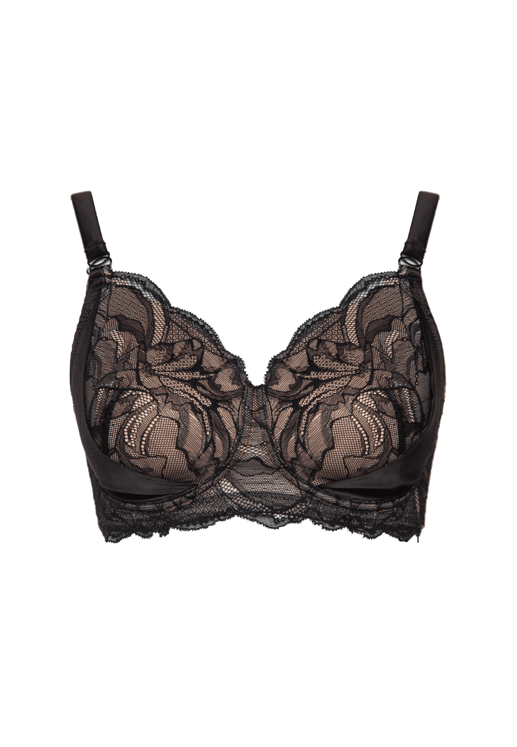 Voorzijde productafbeelding boston prothese bh in de kleur zwart van het merk Megami