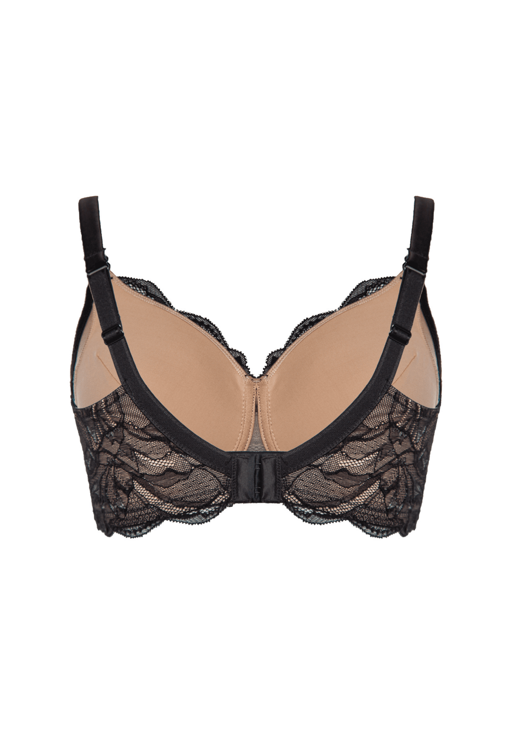 Achterzijde productafbeelding boston prothese bh in de kleur zwart van het merk Megami