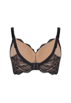 Achterzijde productafbeelding boston prothese bh in de kleur zwart van het merk Megami