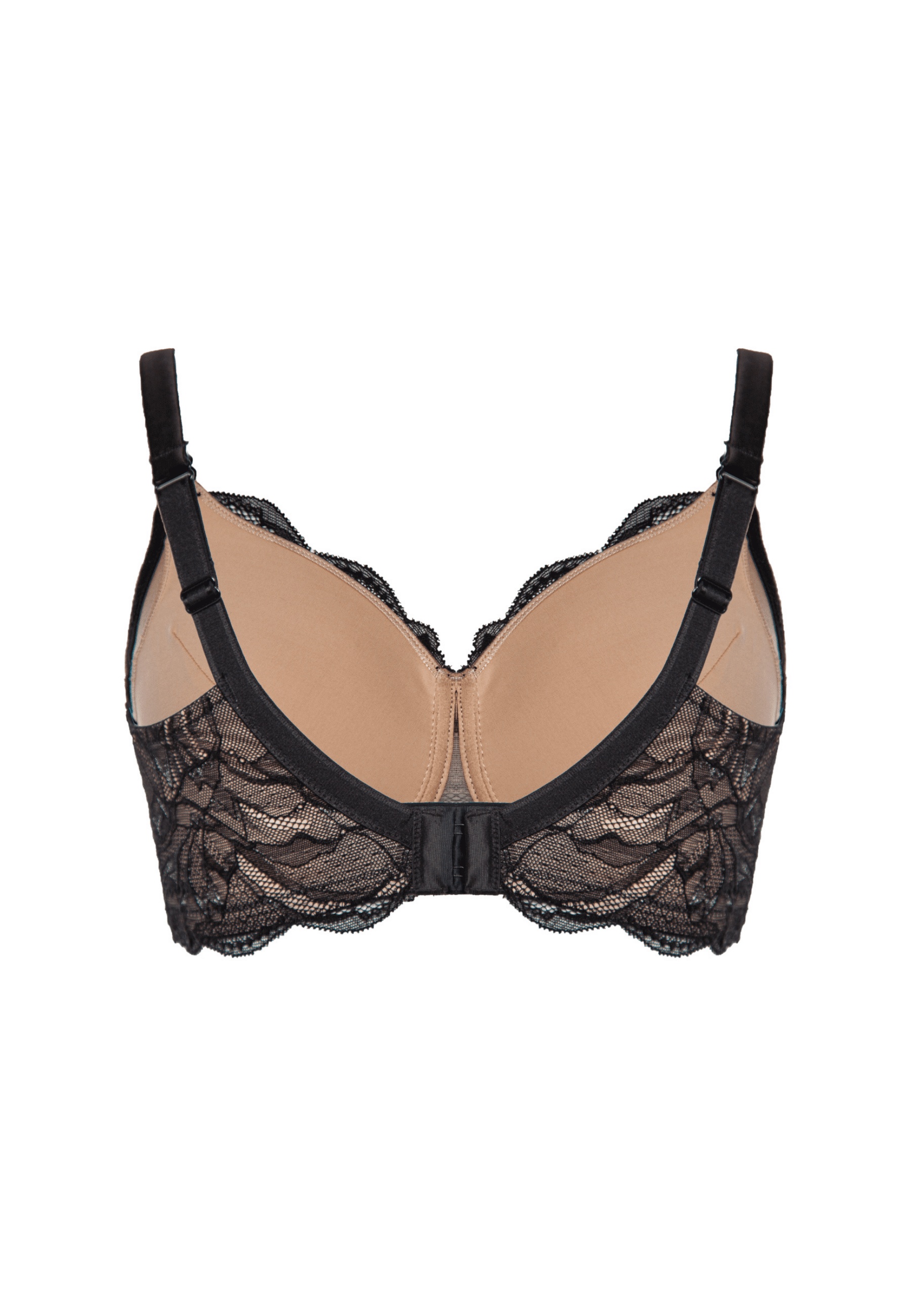 Achterzijde productafbeelding boston prothese bh in de kleur zwart van het merk Megami