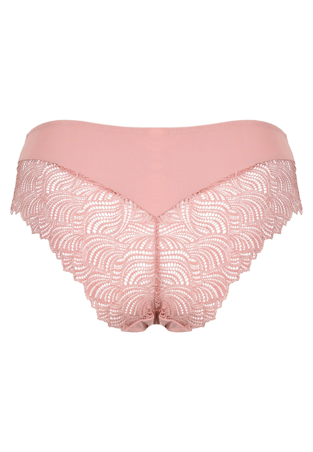 Achterzijde productafbeelding hipster met gerecycled kant in de kleur pink rose van het merk Naturana 