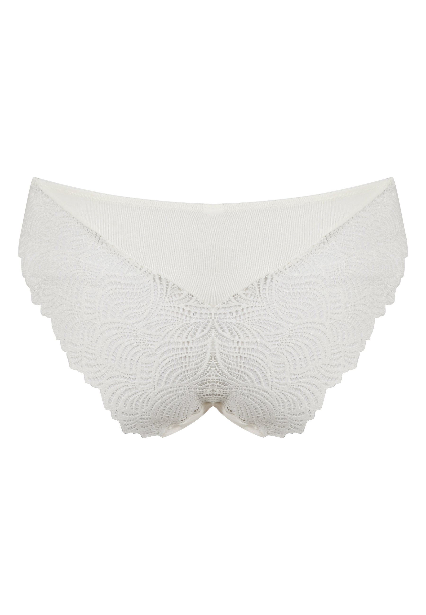 Achterzijde productafbeelding slip met gerecycled kant in de kleur ecru van het merk Naturana