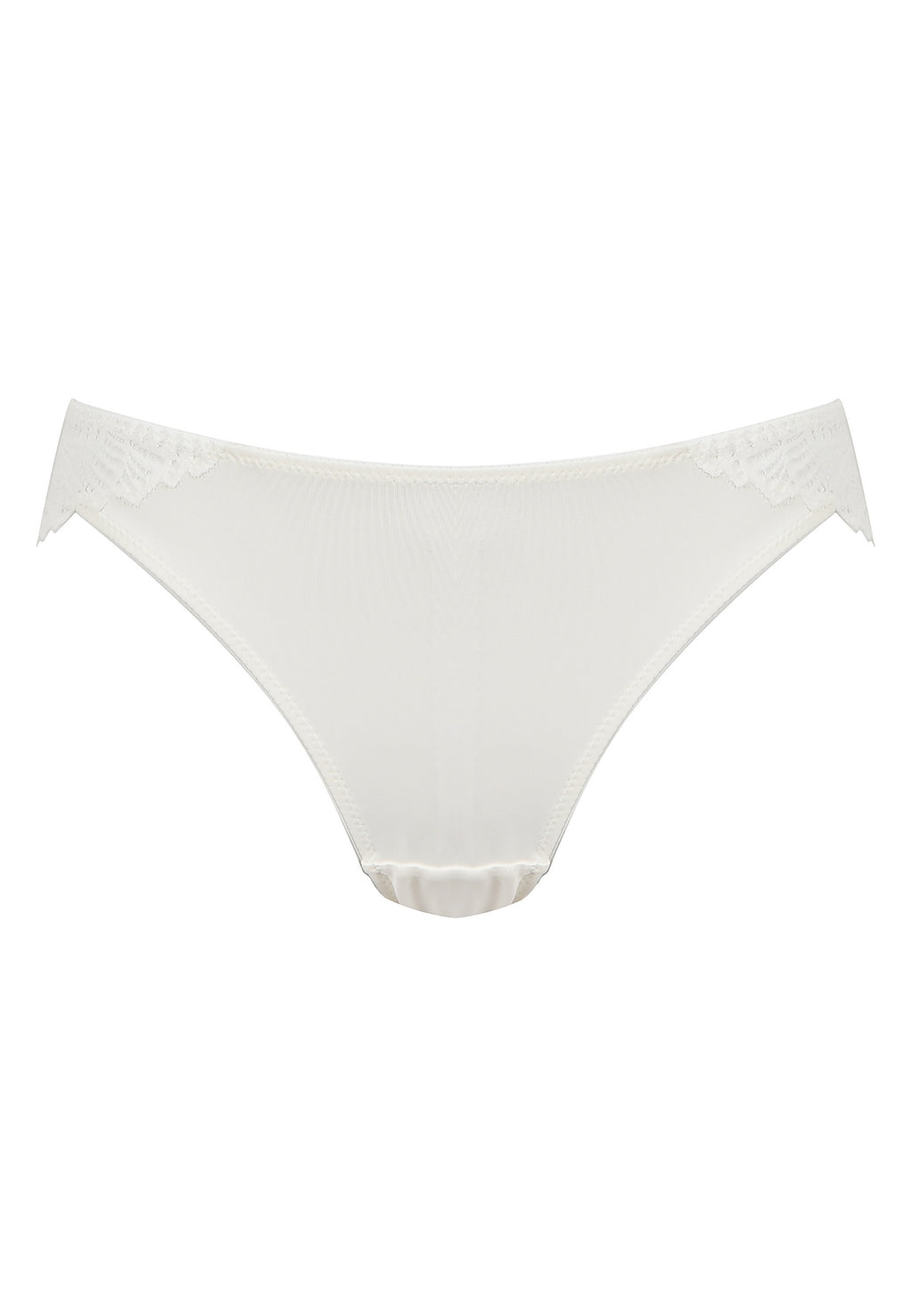 Voorzijde productafbeelding slip met gerecycled kant in de kleur ecru van het merk Naturana