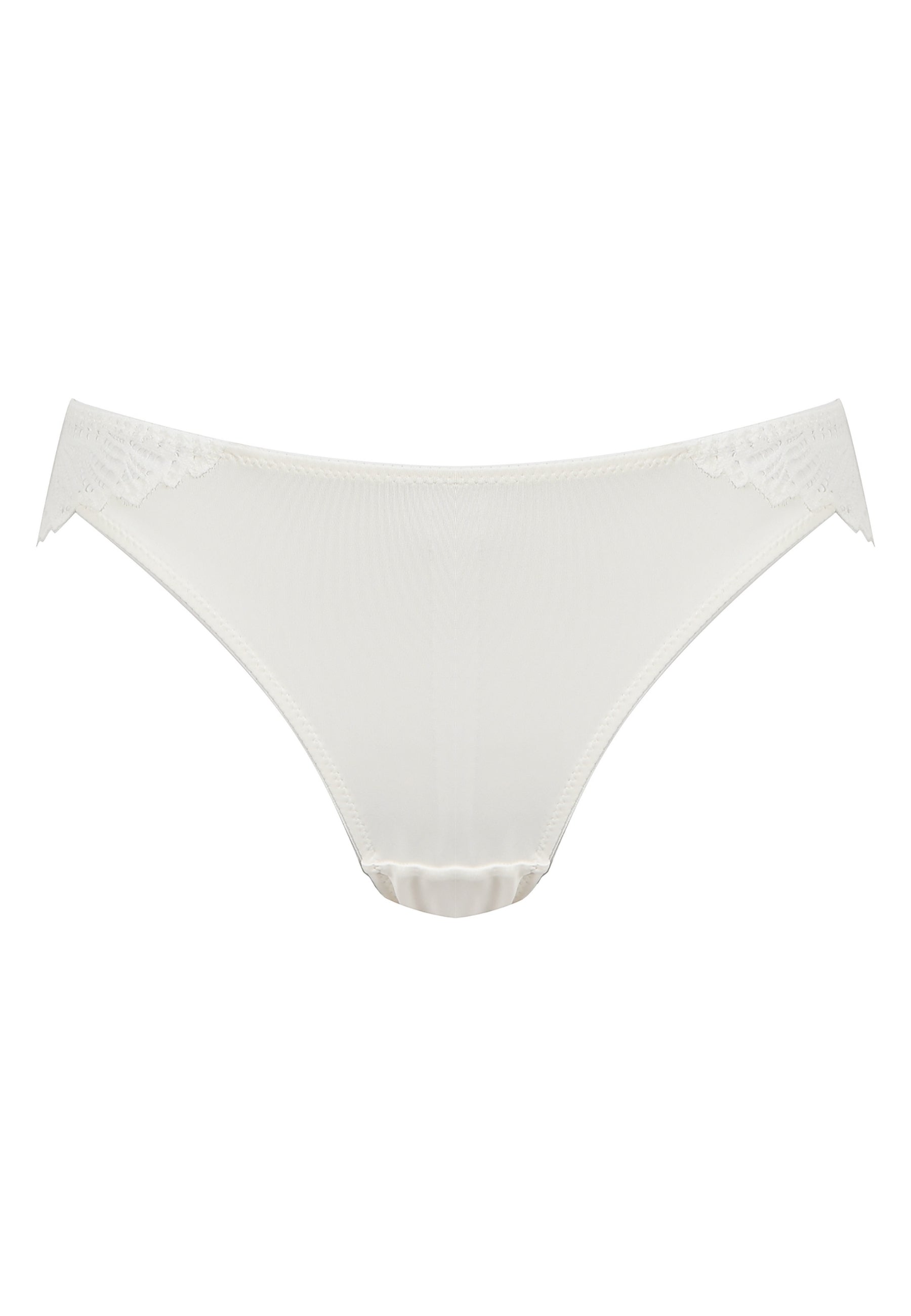 Voorzijde productafbeelding slip met gerecycled kant in de kleur ecru van het merk Naturana