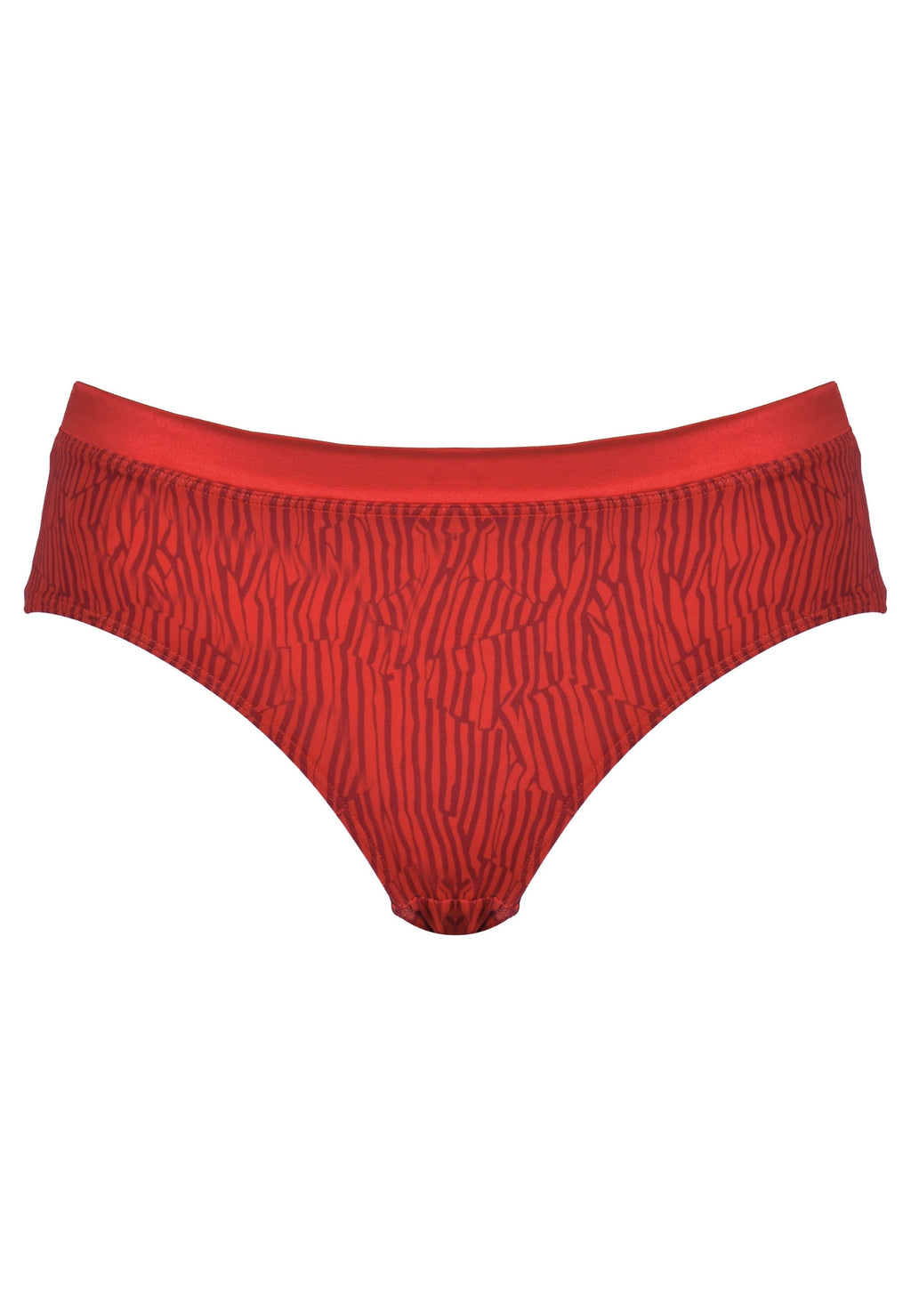 Voorzijde productafbeelding slip met glansband in de kleur negroni print van het merk Naturana