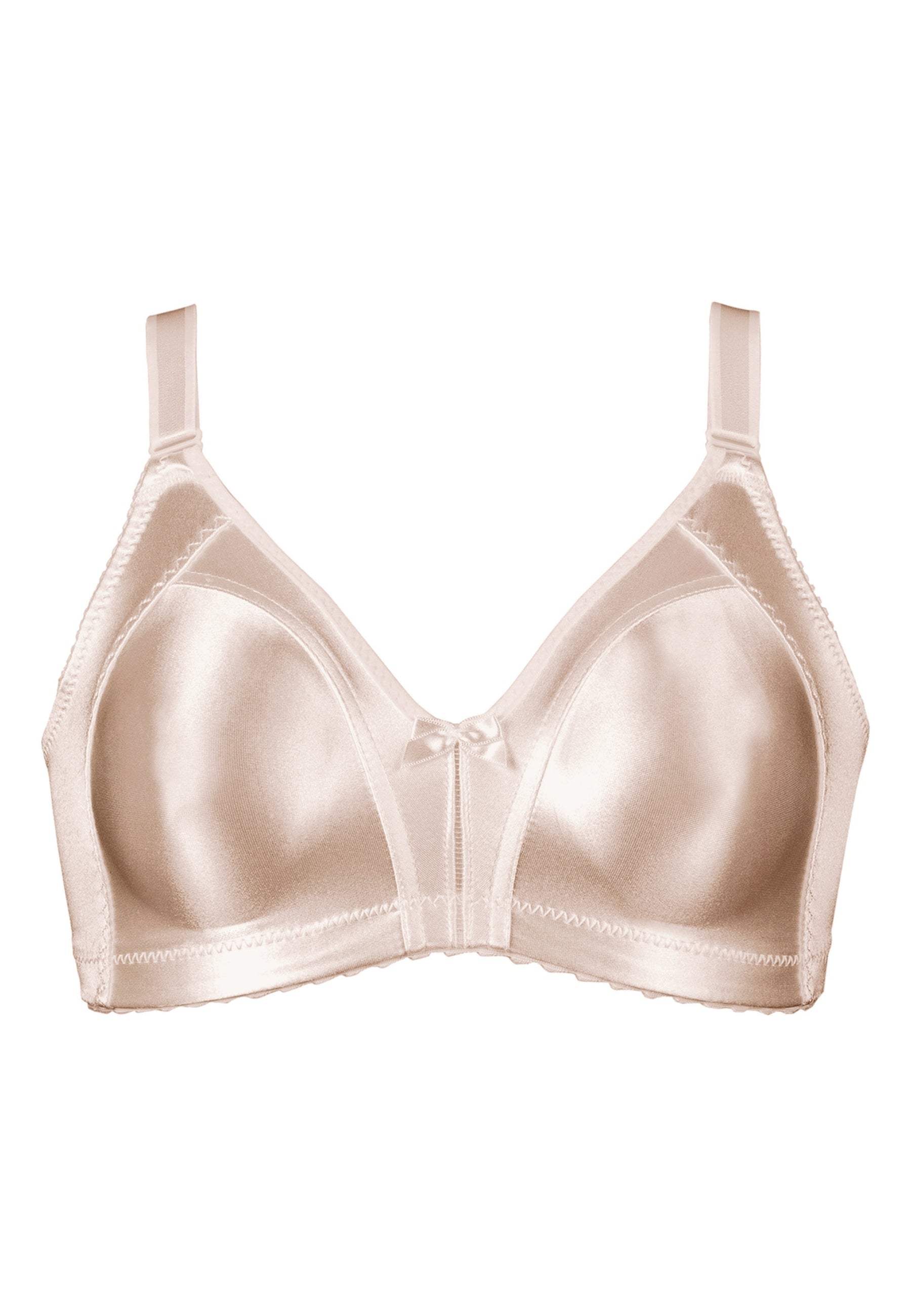 Voorzijde productafbeelding minimizer bh met glanzend effect in de kleur beige van het merk Naturana