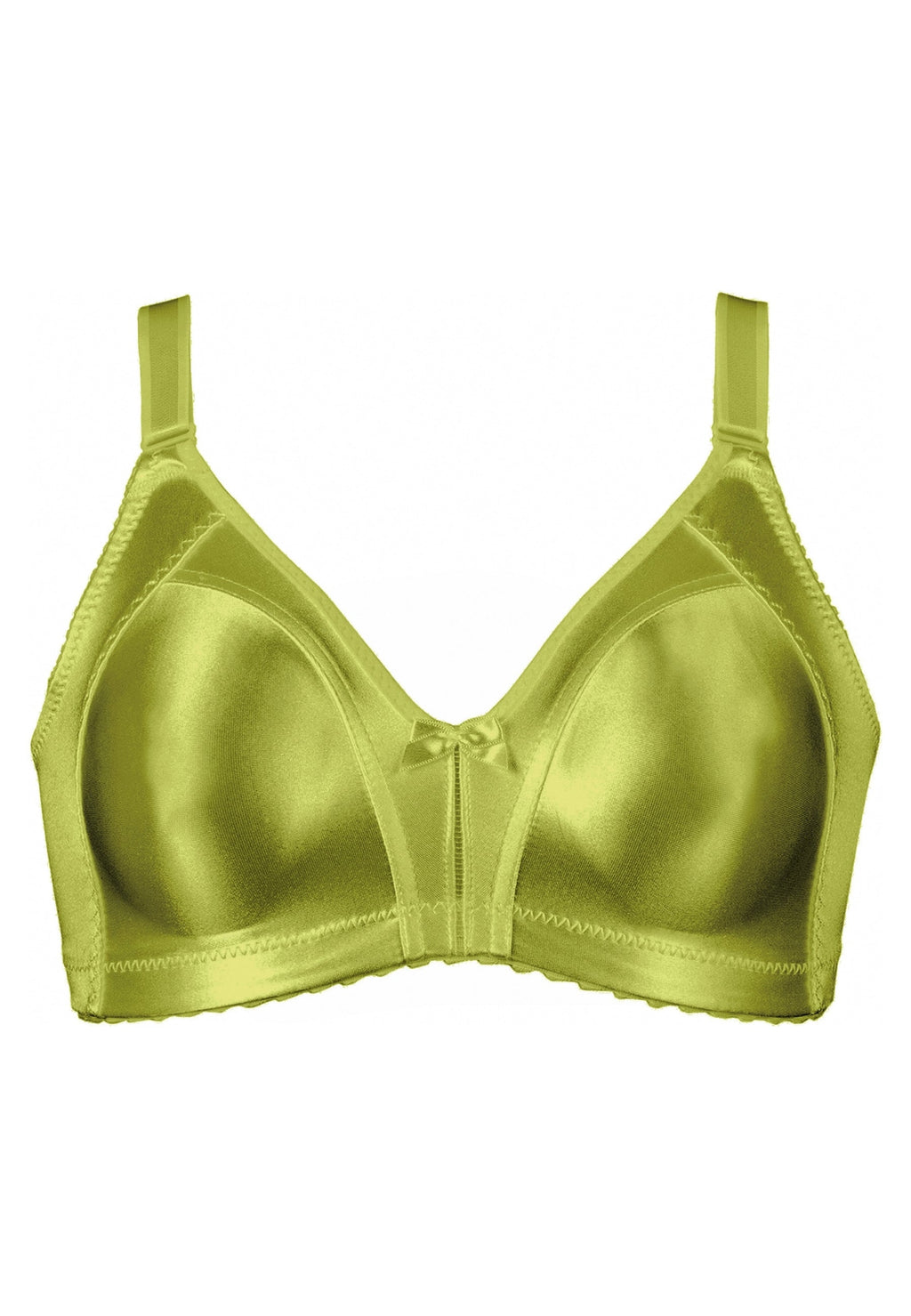 Voorzijde productafbeelding minimizer bh met glanzend effect in de kleur moss van het merk Naturana 