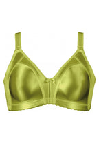 Voorzijde productafbeelding minimizer bh met glanzend effect in de kleur moss van het merk Naturana 