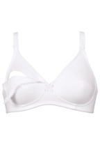 Voorzijde productafbeelding katoenen voedingsbh in de kleur wit van het merk Naturana