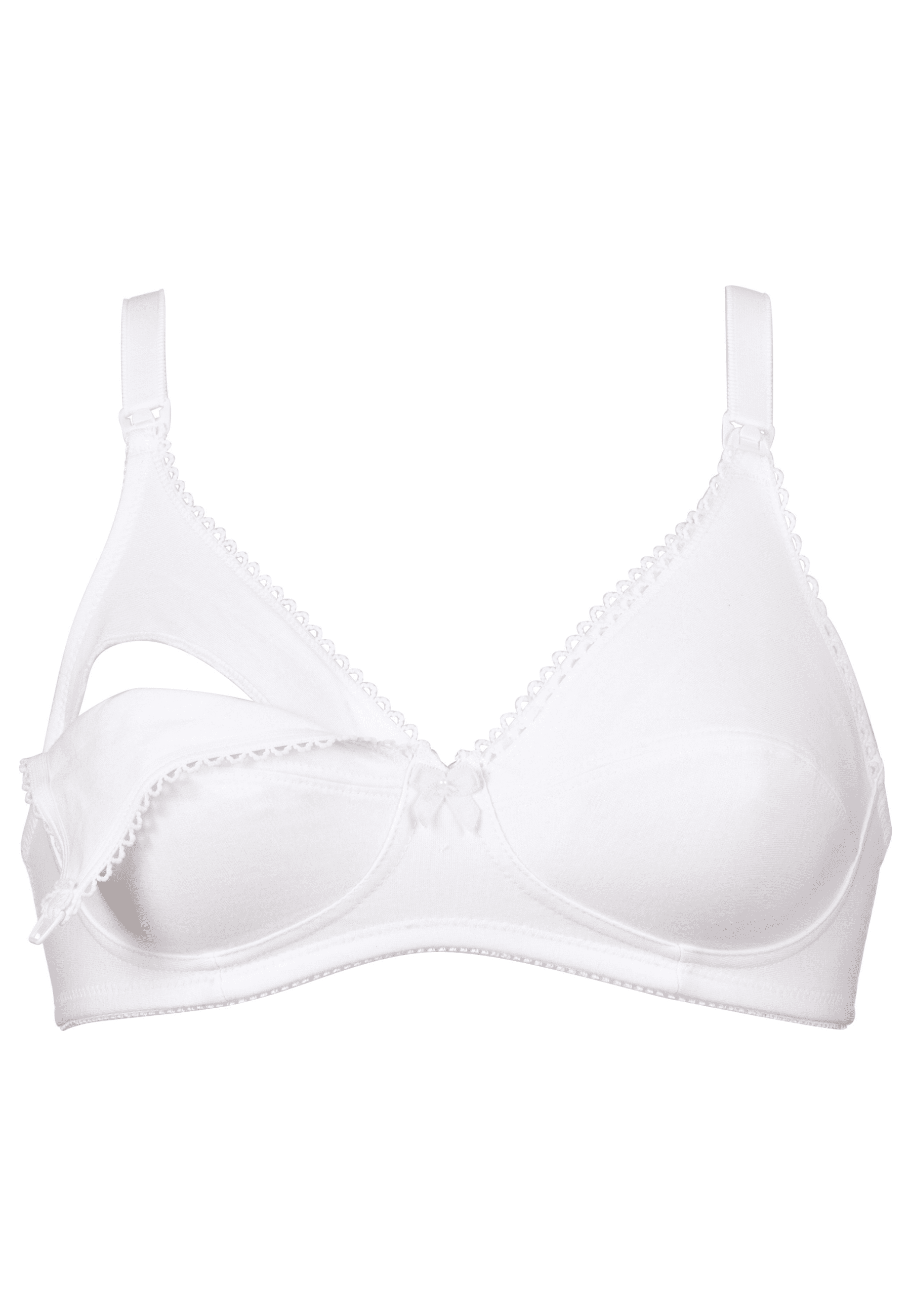 Voorzijde productafbeelding katoenen voedingsbh in de kleur wit van het merk Naturana