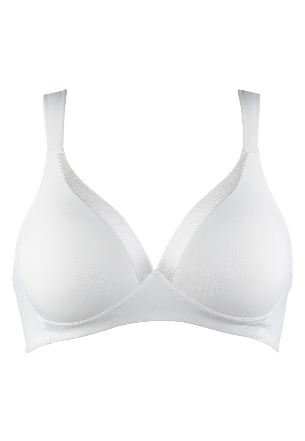 Voorzijde productafbeelding soft bh met glansband in de kleur ecru van het merk Naturana