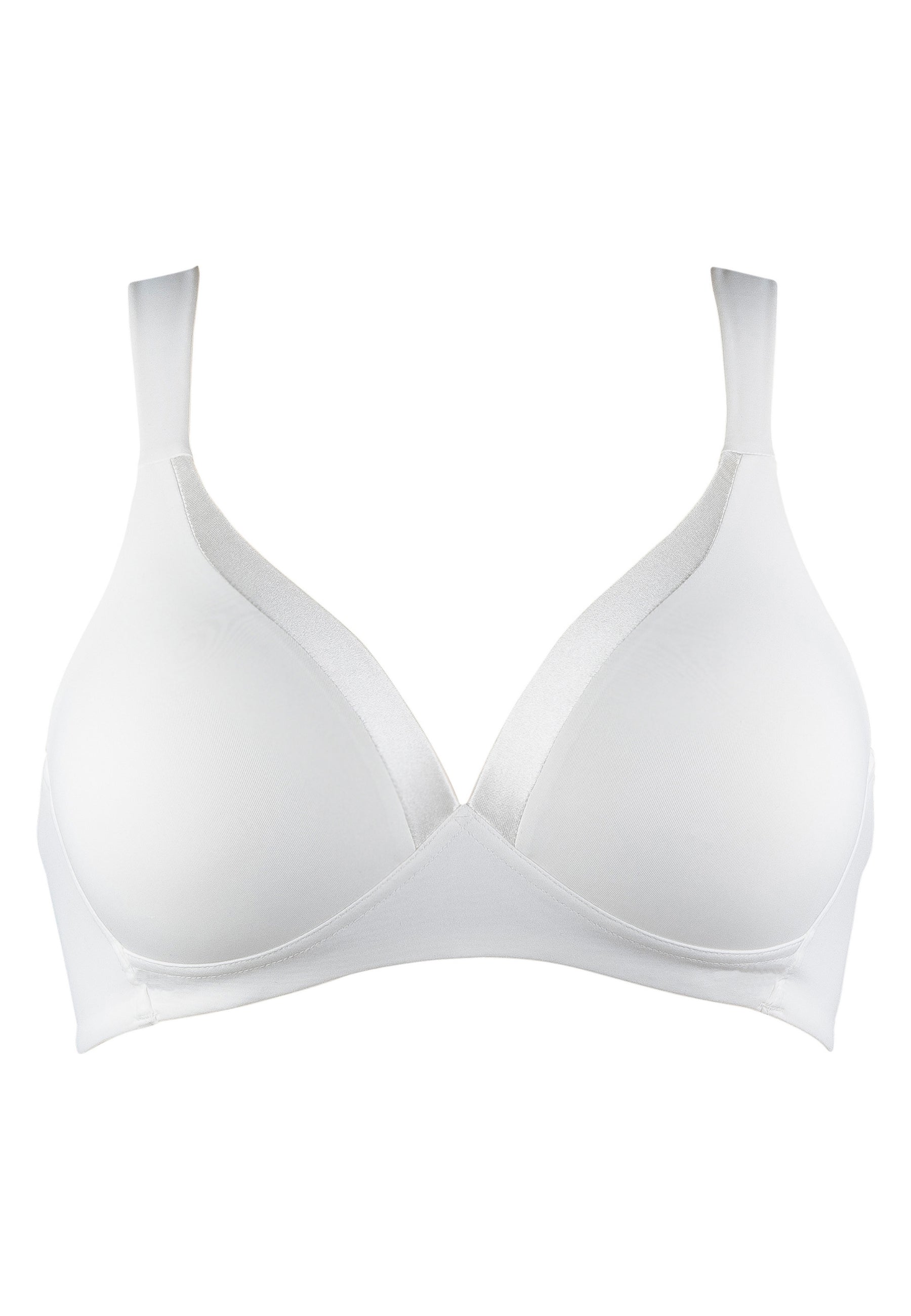 Voorzijde productafbeelding soft bh met glansband in de kleur ecru van het merk Naturana