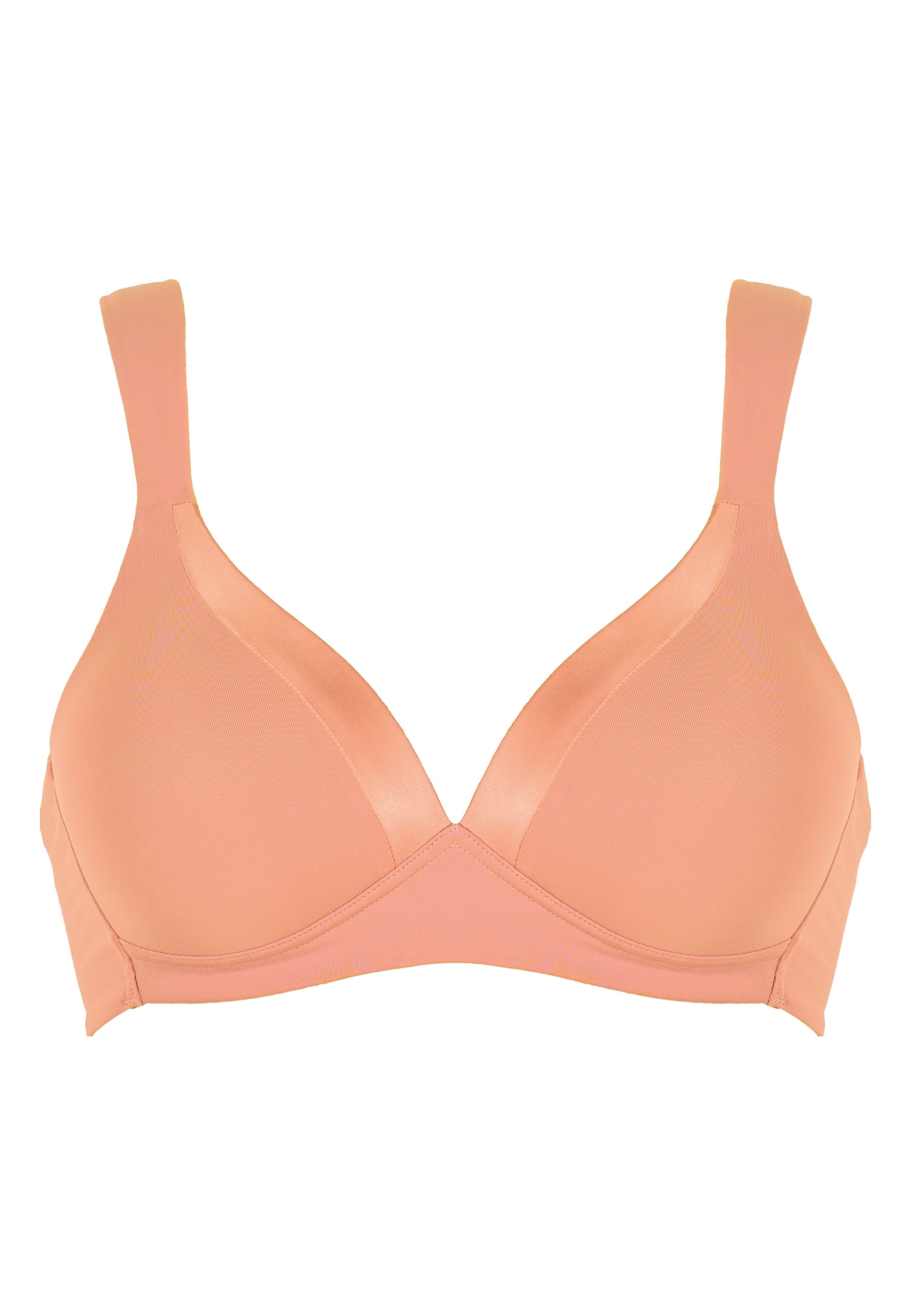 Voorzijde productafbeelding soft bh met glansband in de kleur peach pink van het merk Naturana 
