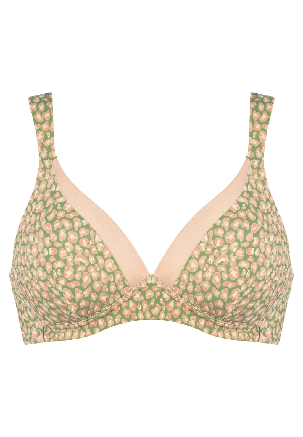 Voorzijde productafbeelding soft bh met glansband in de kleur rose olive van het merk Naturana 