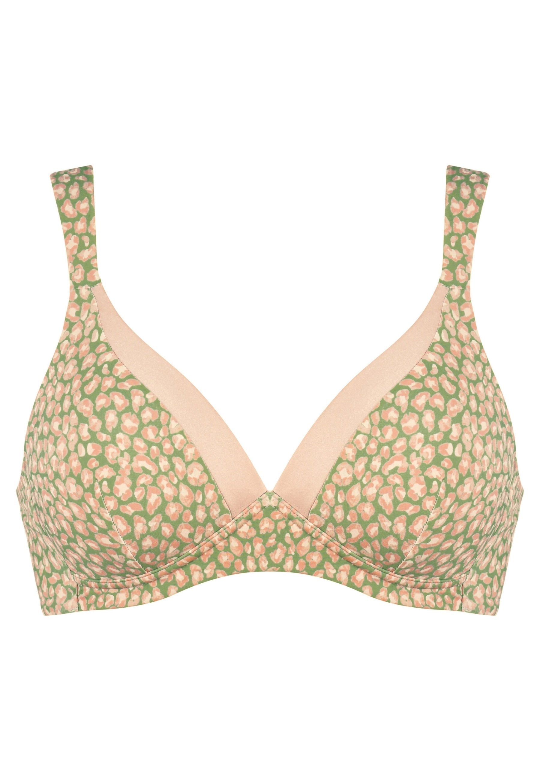 Voorzijde productafbeelding soft bh met glansband in de kleur rose olive van het merk Naturana 