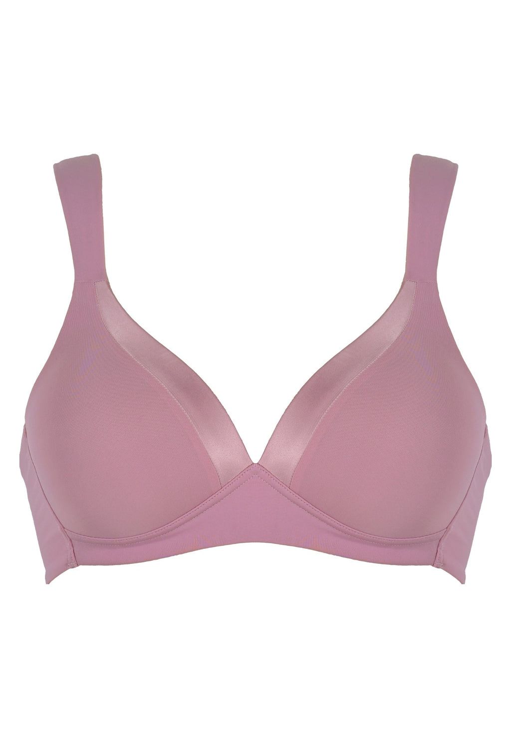 Voorzijde productafbeelding soft bh met glansband in de kleur smoked orchid van het merk Naturana 