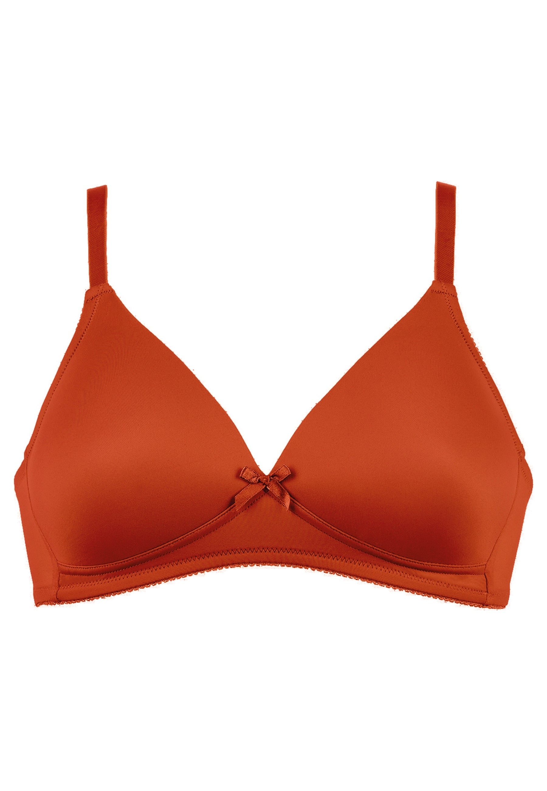 Voorzijde productafbeelding soft bh in de kleur orange saffron van het merk Naturana