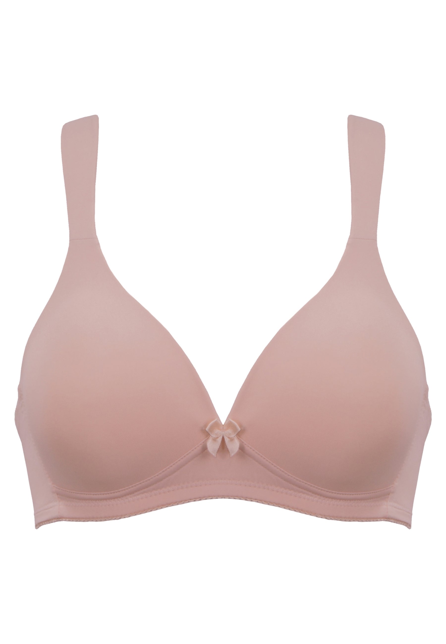 Voorzijde productafbeelding soft bh met brede bandjes in de kleur mellow rose van het merk Naturana