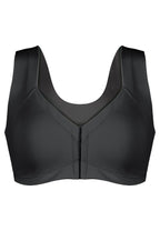 Voorzijde productafbeelding soft bh met voorsluiting in de kleur zwart van het merk Naturana