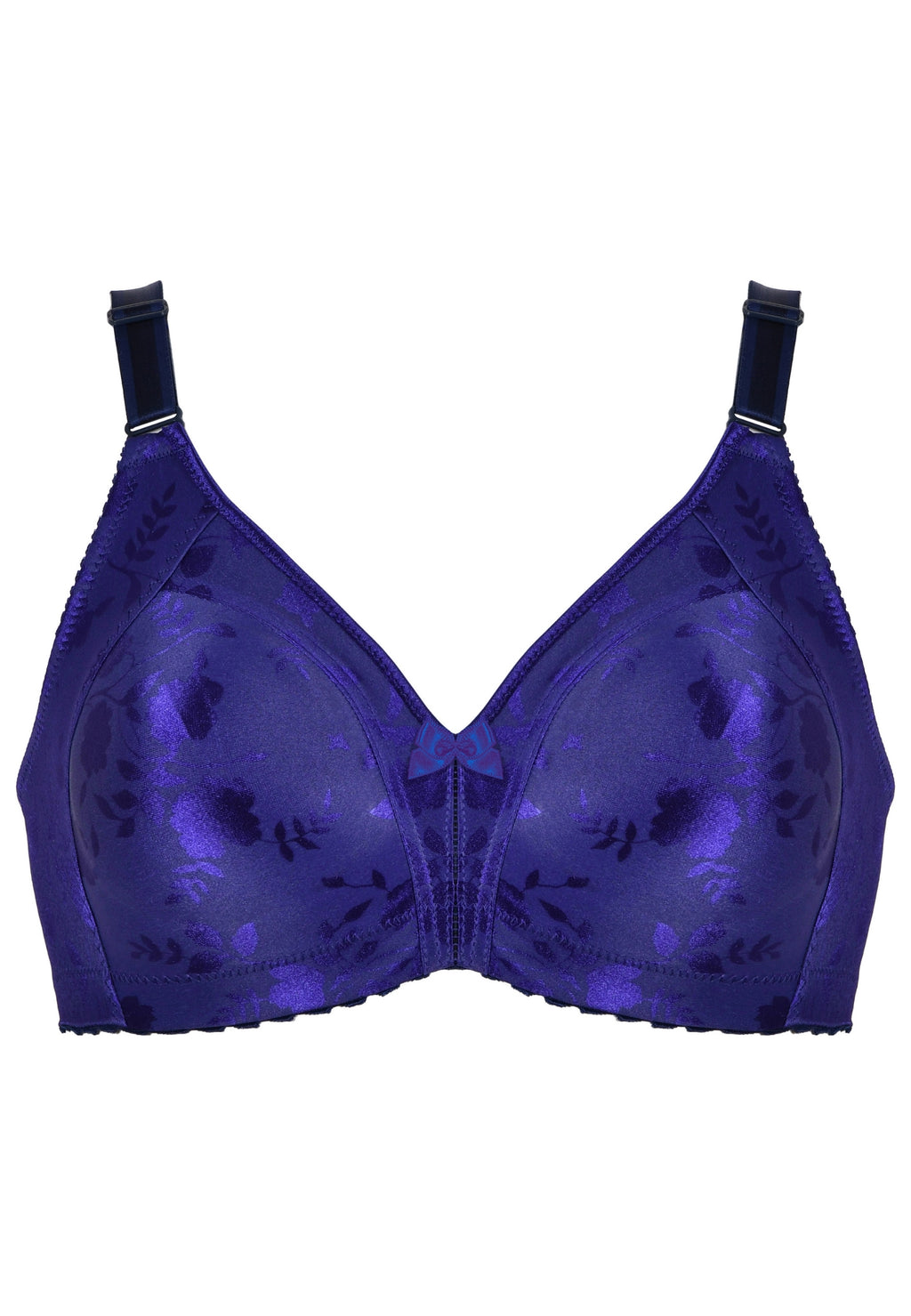 Voorzijde productafbeelding minimizer bh met bloemenpatroon in de kleur galaxy violet van het merk Naturana