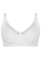 Voorzijde productafbeelding soft bh met meshrand in de kleur wit van het merk Naturana