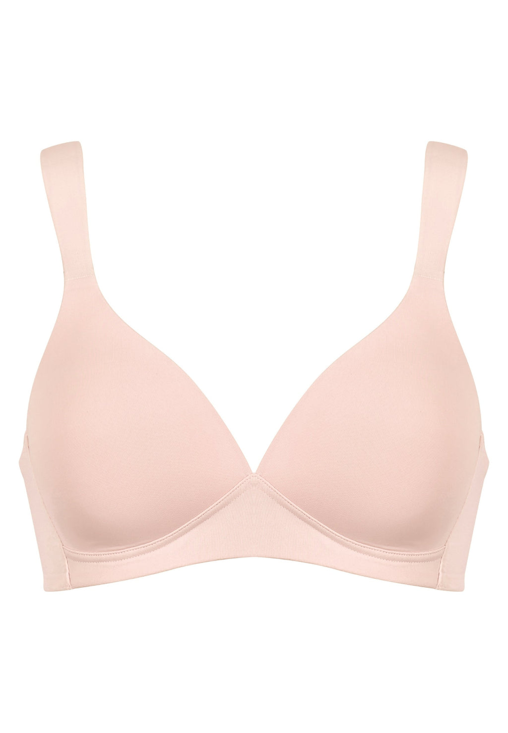 Voorzijde productafbeelding soft bh met brede bandjes in de kleur blush van het merk Naturana
