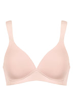 Voorzijde productafbeelding soft bh met brede bandjes in de kleur blush van het merk Naturana