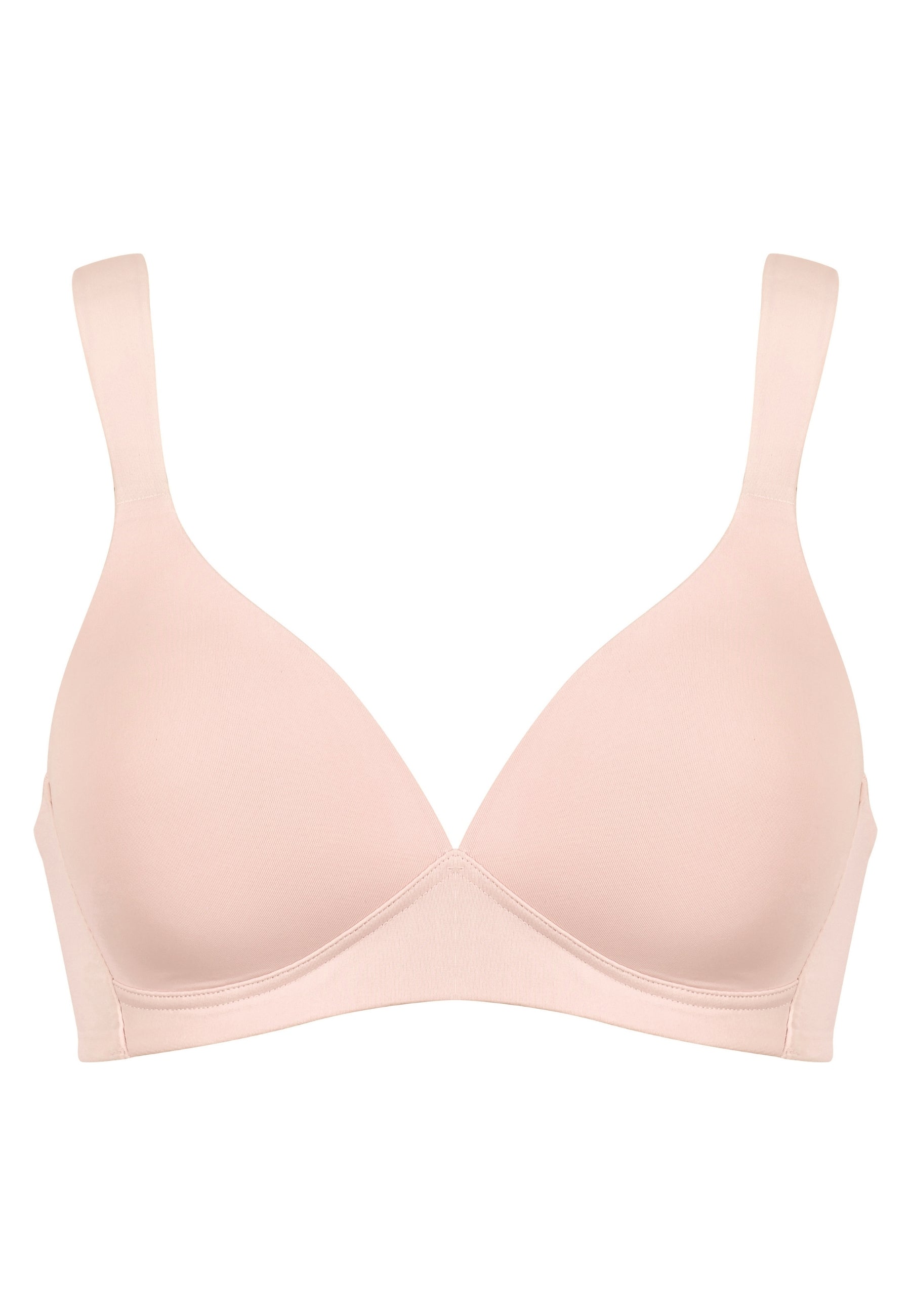 Voorzijde productafbeelding soft bh met brede bandjes in de kleur blush van het merk Naturana