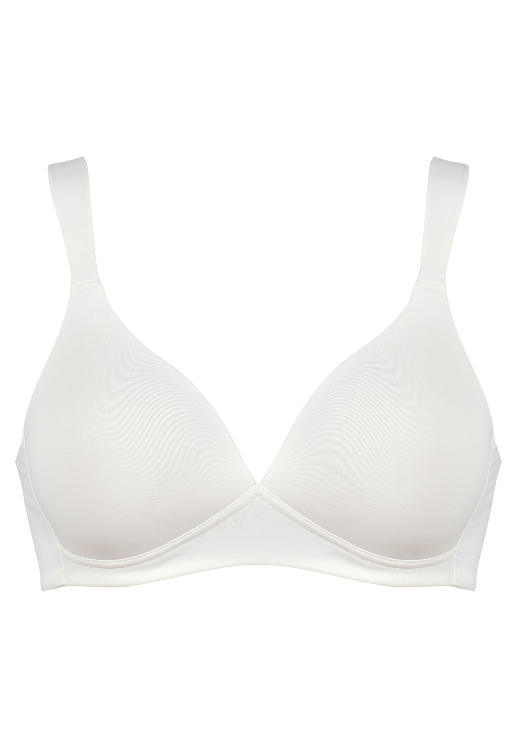 Voorzijde productafbeelding soft bh met brede bandjes in de kleur ecru van het merk Naturana