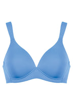 Voorzijde productafbeelding soft bh met brede bandjes in de kleur marina blue van het merk Naturana