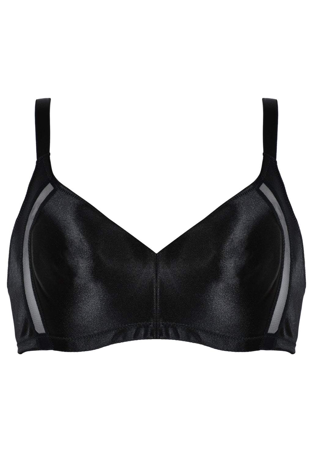 Voorzijde productafbeelding minimizer bh met mesh detail in de kleur zwart  van het merk Naturana