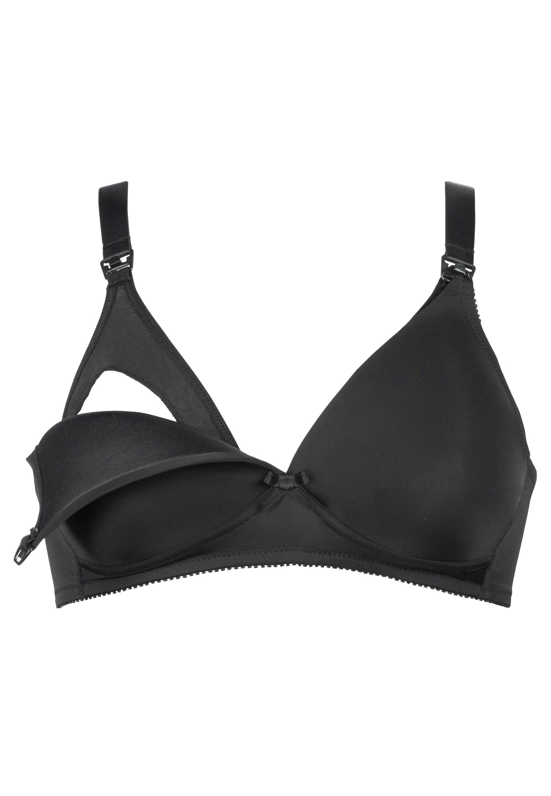 Voorzijde productafbeelding voedingsbh in de kleur zwart van het merk Naturana