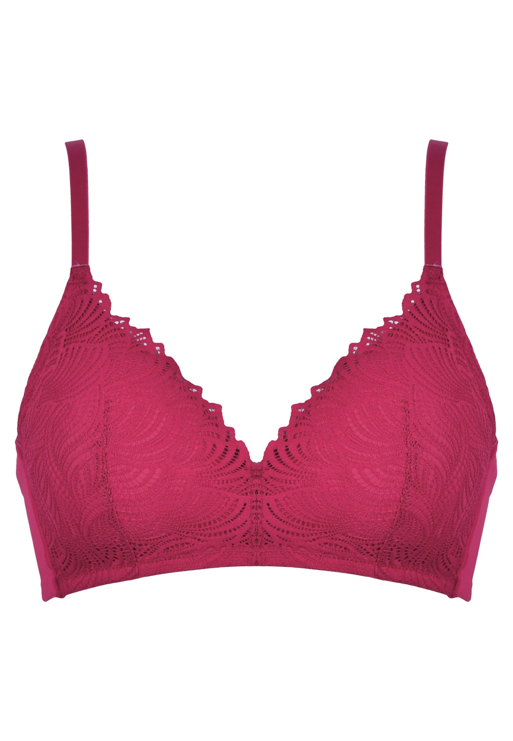 Voorzijde productafbeelding voorgevormde soft bh met gerecycled kant in de kleur casis van het merk Naturana 