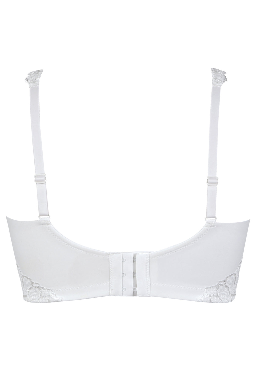 Achterzijde productafbeelding side smoother bh met gerecycled kant in de kleur ecru van het merk Naturana 