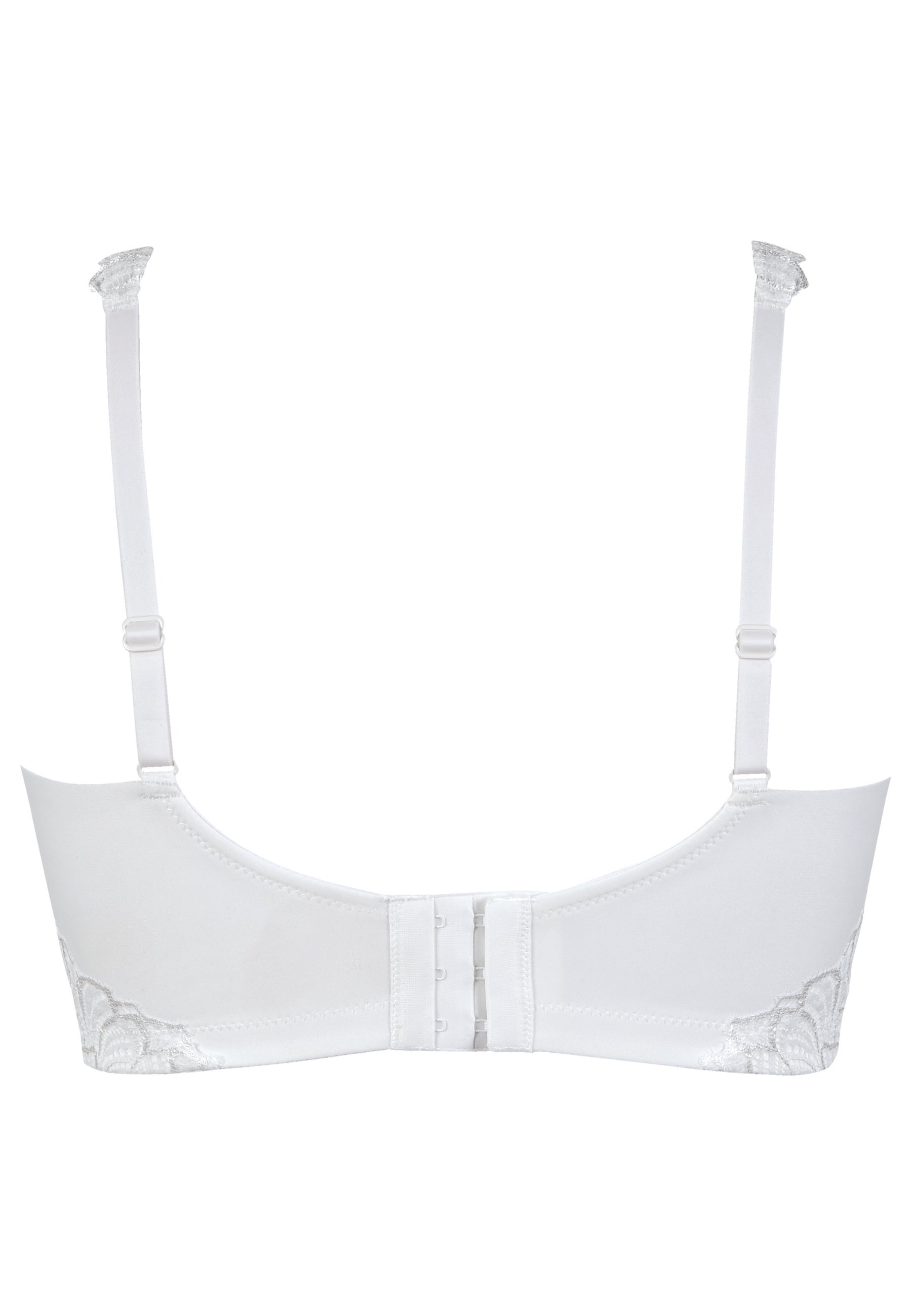 Achterzijde productafbeelding side smoother bh met gerecycled kant in de kleur ecru van het merk Naturana 