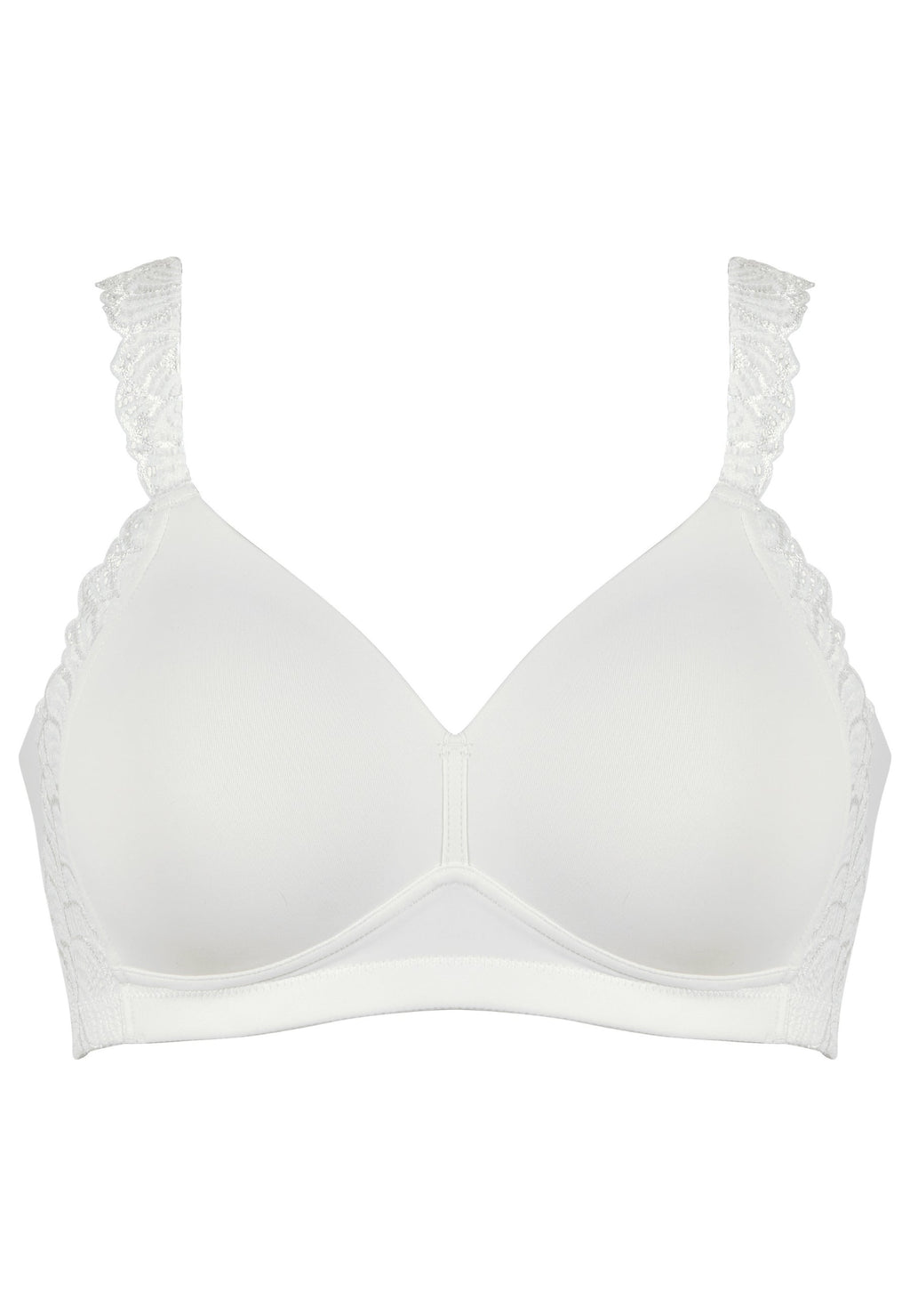 Voorzijde productafbeelding side smoother bh met gerecycled kant in de kleur ecru van het merk Naturana 