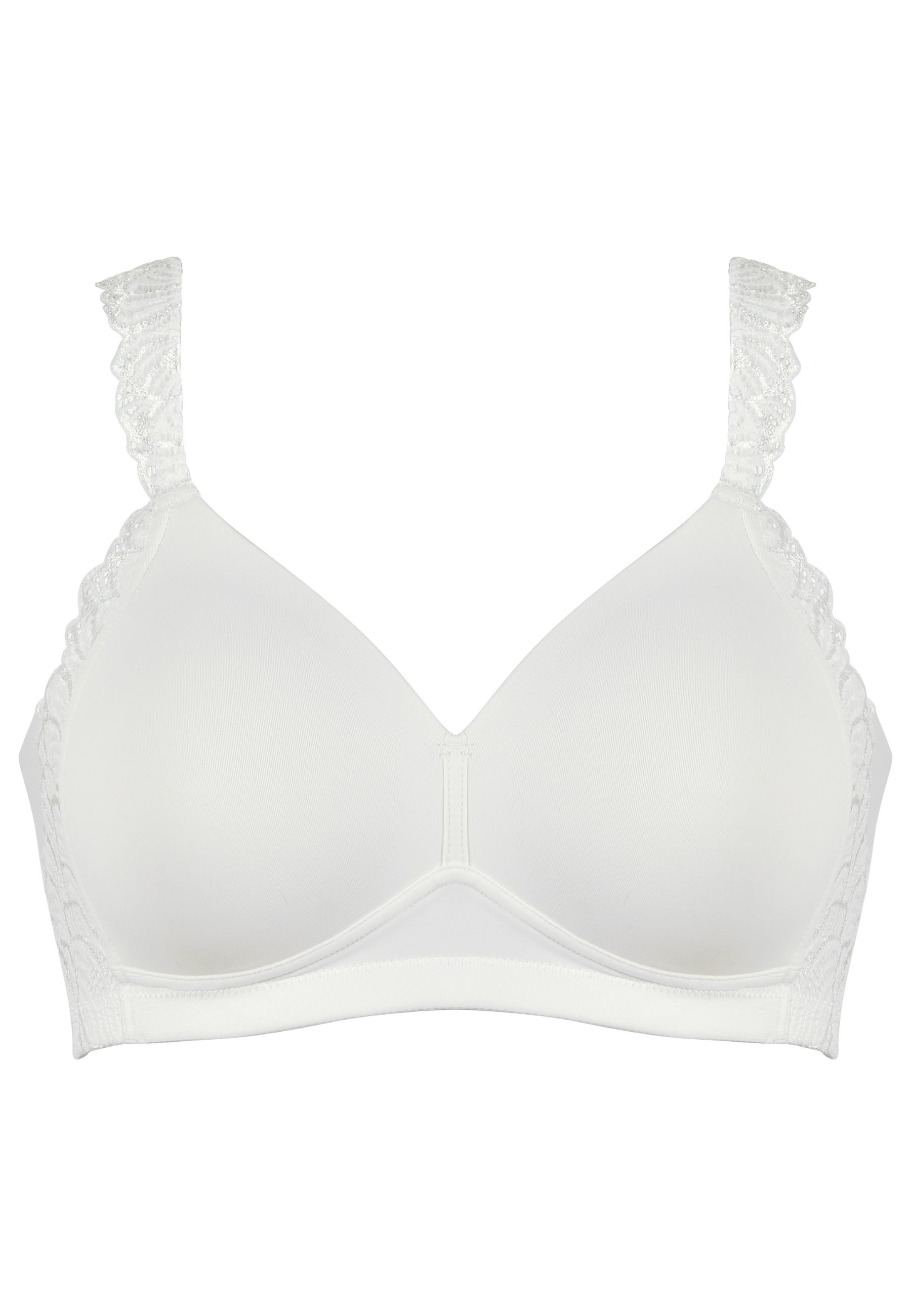 Voorzijde productafbeelding side smoother bh met gerecycled kant in de kleur ecru van het merk Naturana 