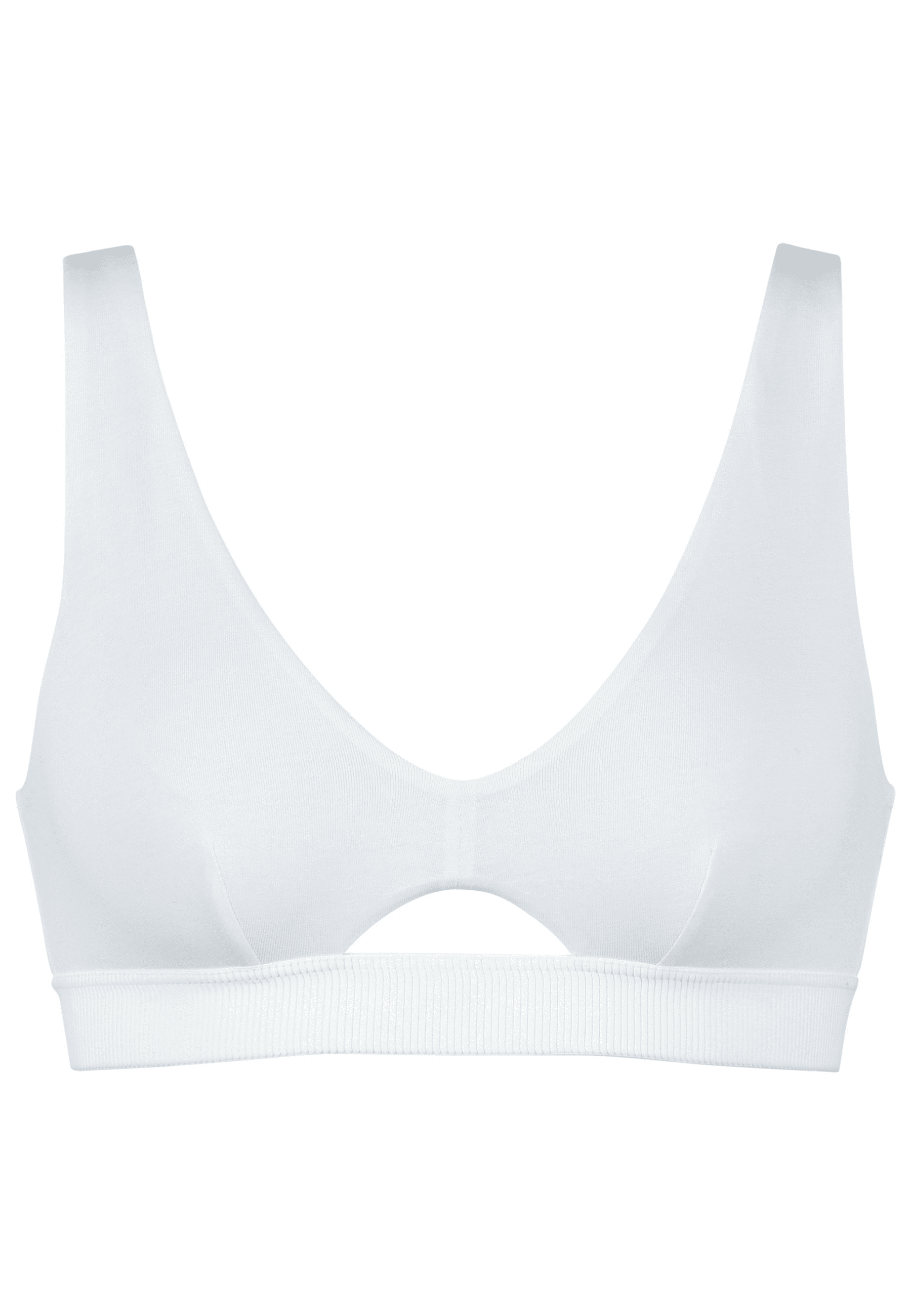 Voorzijde productafbeelding katoenen soft bh in de kleur wit van het merk Naturana