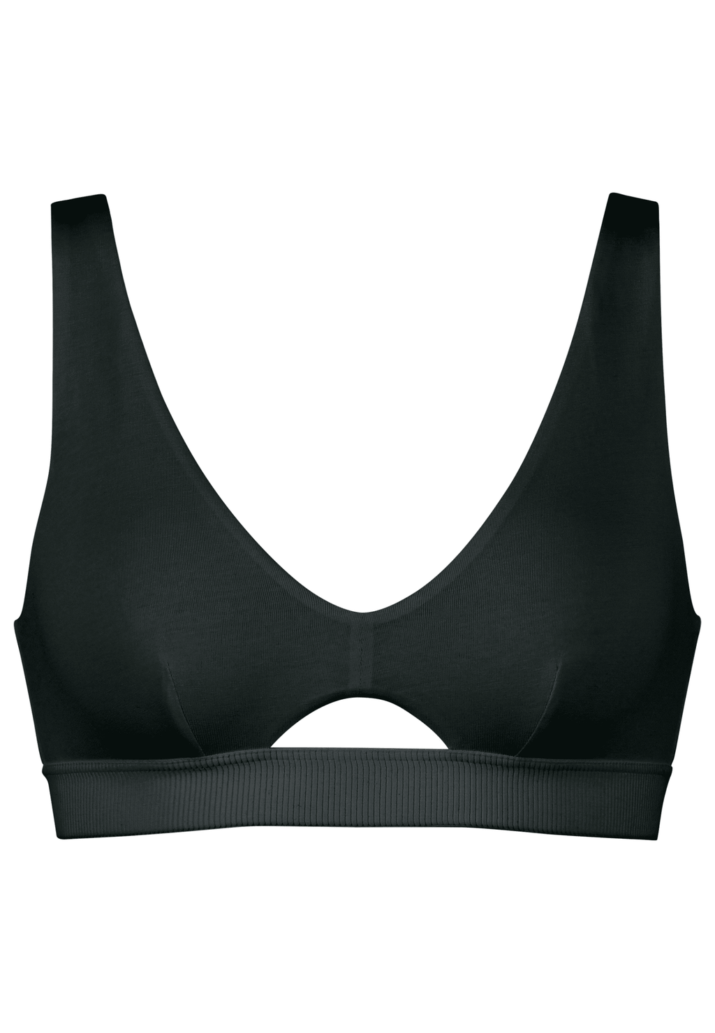 Voorzijde productafbeelding katoenen soft bh in de kleur zwart van het merk Naturana 