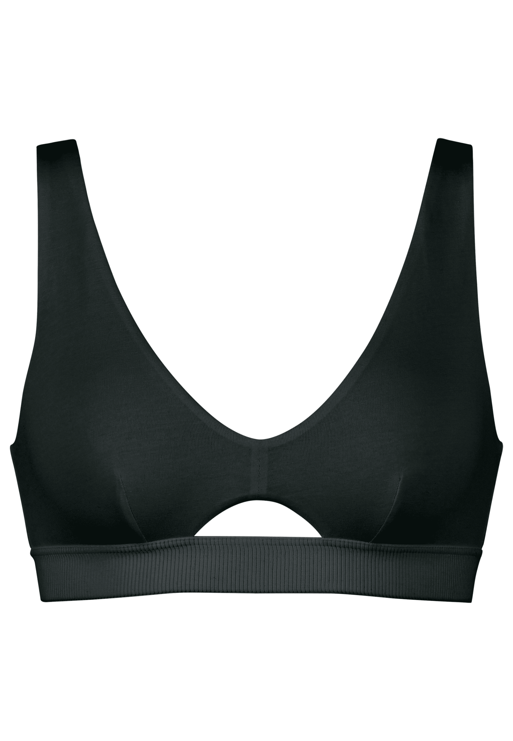 Voorzijde productafbeelding katoenen soft bh in de kleur zwart van het merk Naturana 