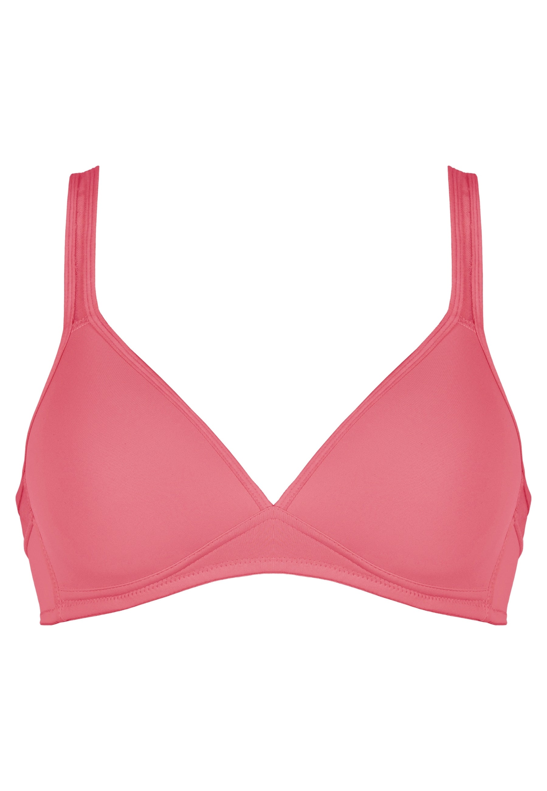 Voorzijde productafbeelding soft bh met mesh bandjes in de kleur rasberry mousse van het merk Naturana