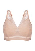 Voorzijde productafbeelding lambada prothese bh in de kleur beige van het merk Megami