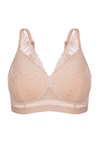 Voorzijde productafbeelding lambada prothese bh in de kleur beige van het merk Megami