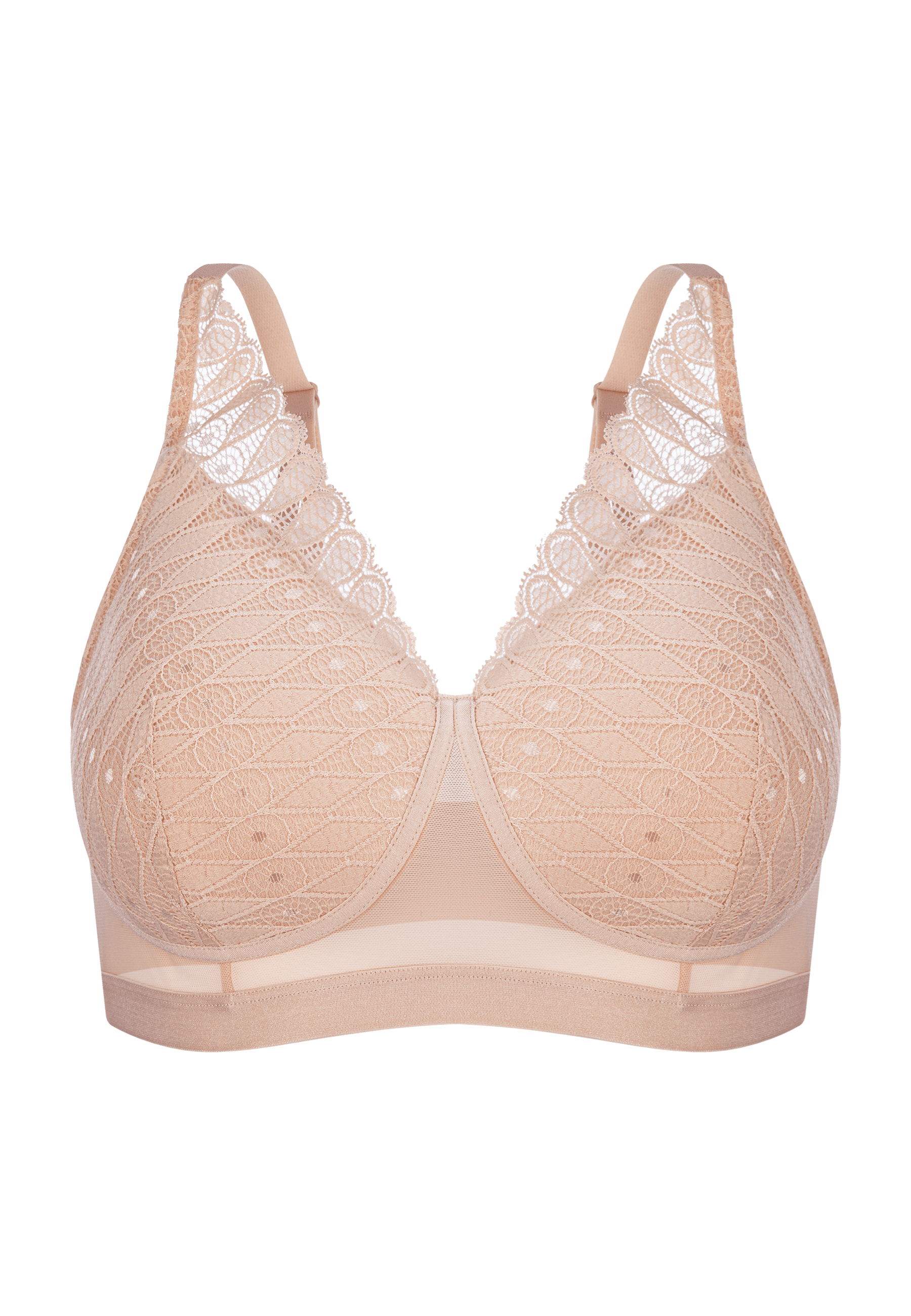 Voorzijde productafbeelding lambada prothese bh in de kleur beige van het merk Megami