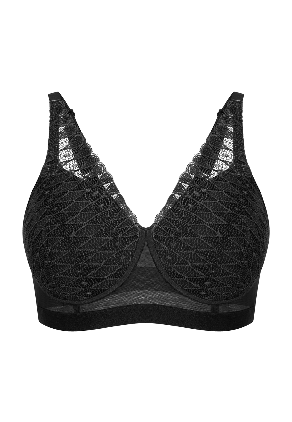 Voorzijde productafbeelding lambada prothese bh in de kleur zwart van het merk Megami